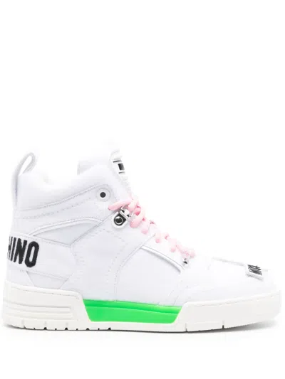 Moschino Kevin High-top Sneakers In White