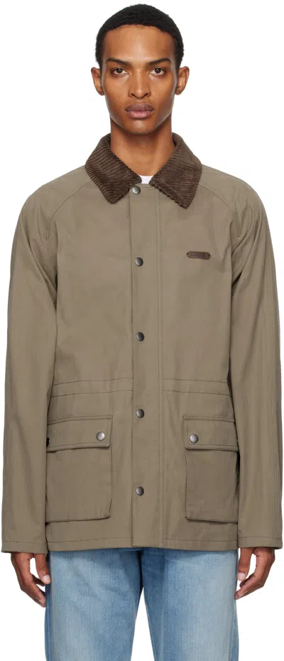 Moschino Khaki Cotton Diagonal Jacket In Brown
