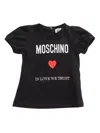 MOSCHINO KID BLACK T-SHIRT WITH LOGO