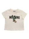 MOSCHINO KID CREAM colourED T-SHIRT WITH PATTERN
