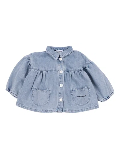 Moschino Kid Giubbino Denim In Blue