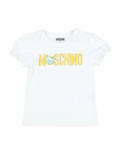 Moschino Kid Babies'  Maglia M/c Toddler Girl T-shirt Off White Size 6 Cotton, Elastane