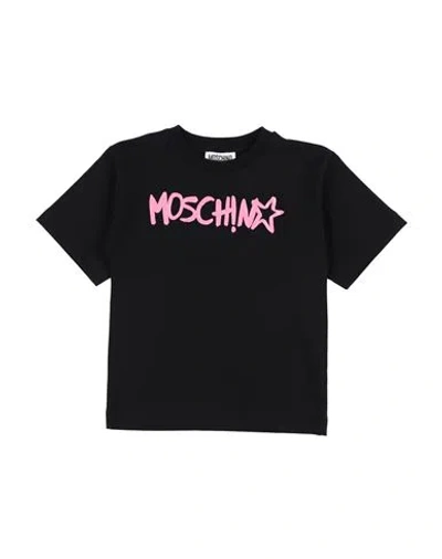 Moschino Kid Babies'  Maxi T-shirt M/c Toddler Girl T-shirt Black Size 6 Cotton, Elastane
