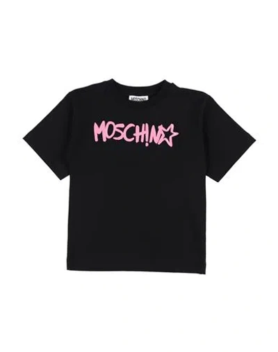 Moschino Kid Babies'  Maxi T-shirt M/c Toddler Girl T-shirt Black Size 4 Cotton, Elastane