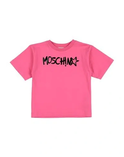 Moschino Kid Babies'  Maxi T-shirt M/c Toddler Girl T-shirt Pink Size 6 Cotton, Elastane