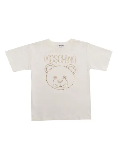 Moschino Kid Maxi T-shirt With Studs In Light Blue