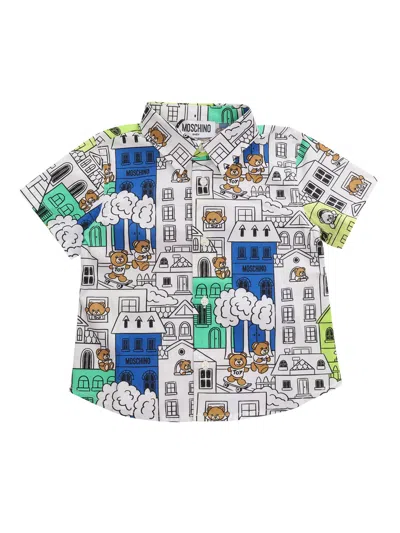 Moschino Kid Shirt With Prints In White
