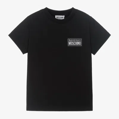 Moschino Kid-teen Babies' Black Label Logo Cotton T-shirt