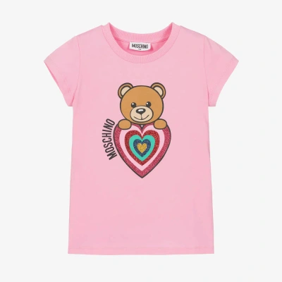 Moschino Kid-teen Kids' Girls Pink Teddy Bear T-shirt