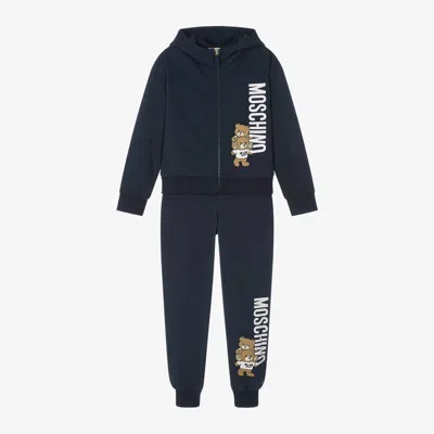 Moschino Kid-teen Babies' Navy Blue Cotton Tracksuit