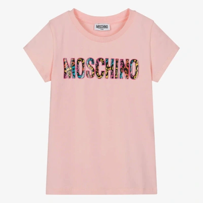 Moschino Kid-teen Teen Girls Pink Leopard Print Cotton T-shirt