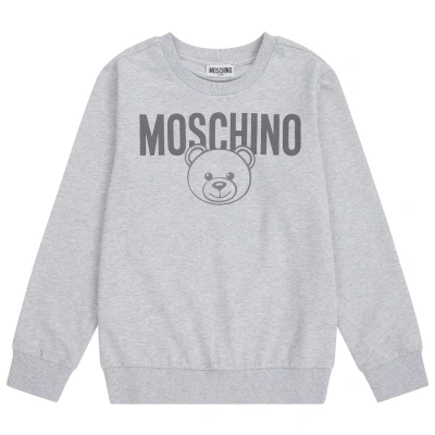 Moschino Kid-teen Teen Grey Logo Sweatshirt In Gray