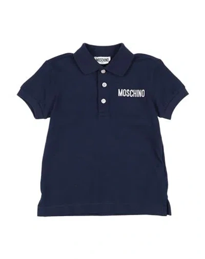 Moschino Kid Babies'  Toddler Boy Polo Shirt Navy Blue Size 5 Cotton, Elastane