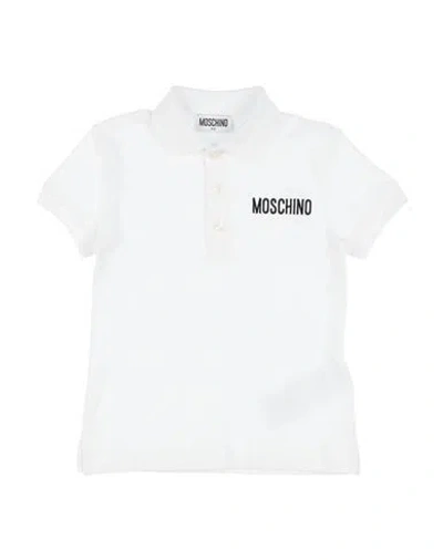 Moschino Kid Babies'  Toddler Boy Polo Shirt White Size 5 Cotton, Elastane