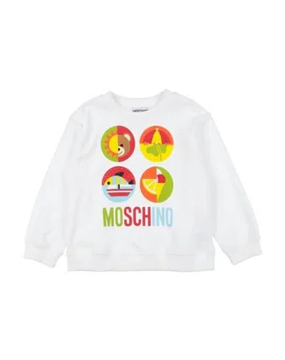 Moschino Kid Babies'  Toddler Boy Sweatshirt White Size 4 Cotton, Elastane
