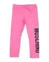 MOSCHINO KID MOSCHINO KID TODDLER GIRL LEGGINGS MAGENTA SIZE 6 COTTON, ELASTANE