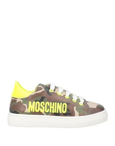 Moschino Kid Babies'  Toddler Girl Sneakers Military Green Size 9.5c Leather