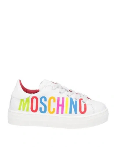 Moschino Kid Babies'  Toddler Girl Sneakers White Size 10c Soft Leather