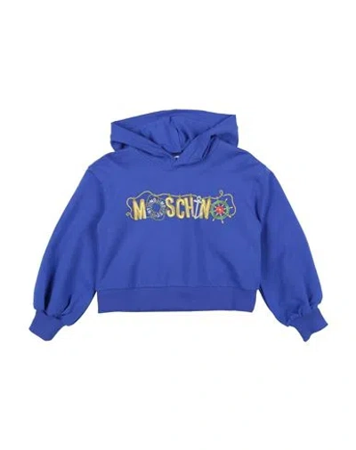 Moschino Kid Babies'  Toddler Girl Sweatshirt Blue Size 6 Cotton, Elastane