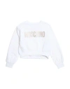 Moschino Kid Babies'  Toddler Girl Sweatshirt White Size 5 Cotton, Elastane, Metallic Fiber, Polyamide, Paper