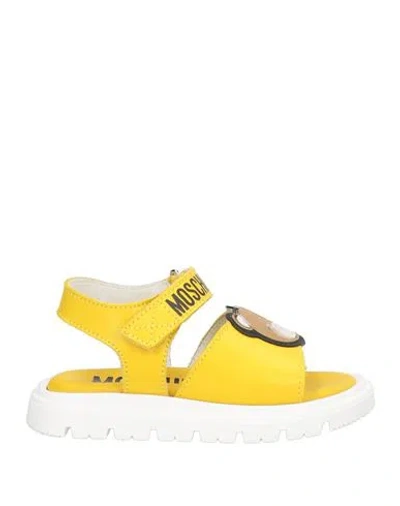 Moschino Kid Babies'  Toddler Sandals Yellow Size 9c Leather