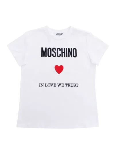 Moschino Kid Kids' White T-shirt With Logo