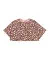 Moschino Kids All-over Printed Cropped T-shirt In Pink