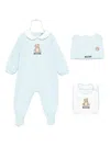 Moschino Kids Baby Set With Teddy Bear Motif In Blue