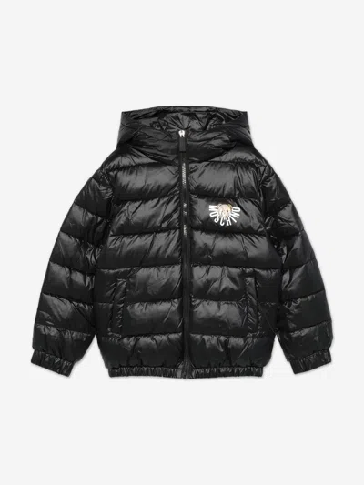 Moschino Kids Bear Logo Puffer Jacket In Black
