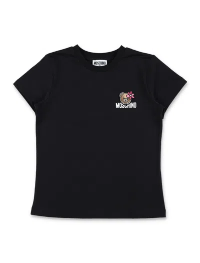 Moschino Kids Bear Logo T-shirt In Black