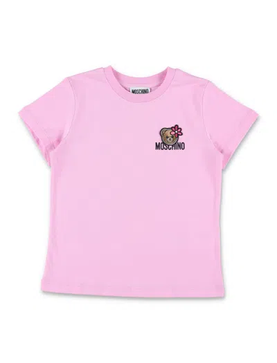 Moschino Kids Bear Logo T-shirt In Pink