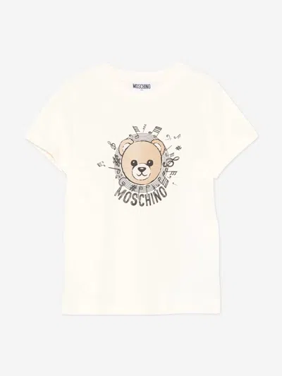 Moschino Kids Bear Logo T-shirt In White