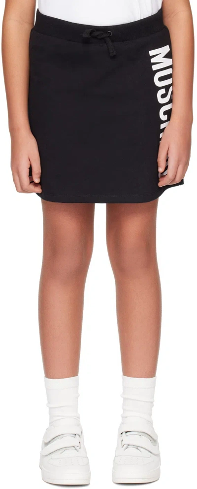 Moschino Kids Black Printed Skirt In 60100 Black