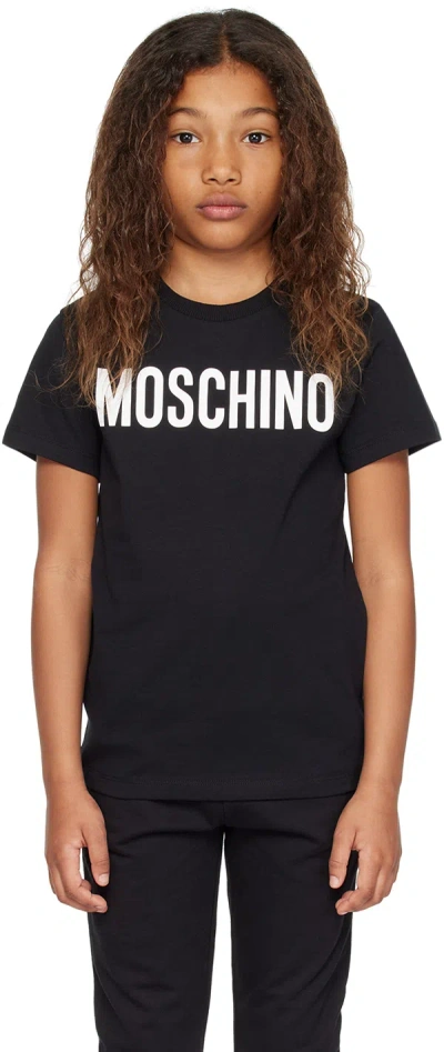 Moschino Kids Black Printed T-shirt In 60100 Black