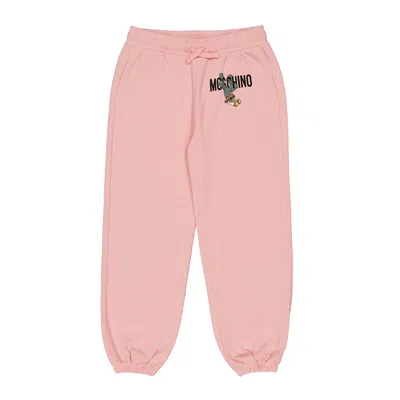 Moschino Kids Cactus Bear Embroidered Track Pants In Pink