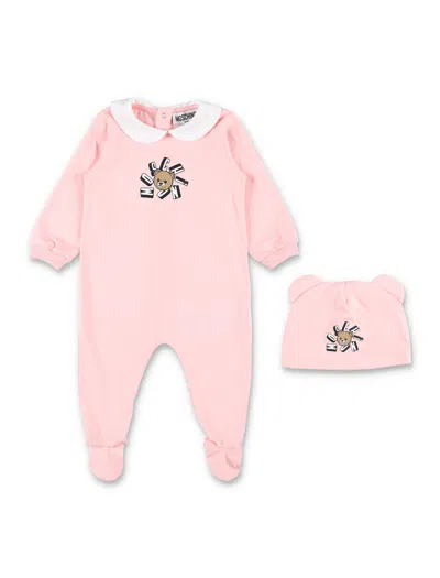 Moschino Kids Chic And Cozy Mini Baby Set In Pink