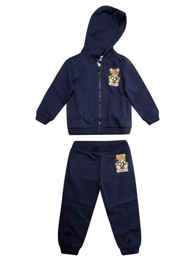 Moschino Kids Completo Jogging Toy In Blue