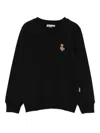 Moschino Bear-embroidered Sweatshirt In Black