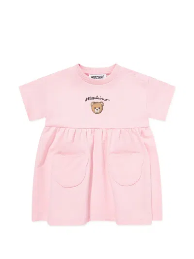 Moschino Kids Girl's Teddy Bear Graphic Dress In Pink