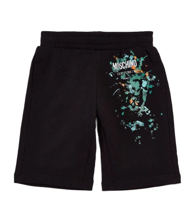 Moschino Kids Graphic Logo Shorts (4-14 Years) In Black