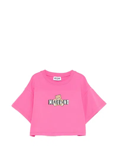 Moschino Kids Graphic Print Mini T-shirt For Girls In Fuchsia
