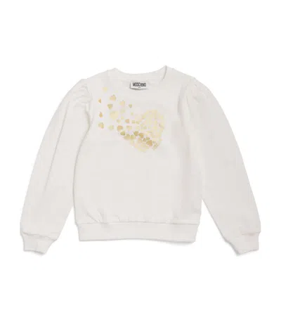 Moschino Kids Heart Logo Sweatshirt (4-14 Years) In White