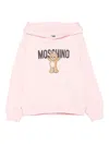 Moschino Kids Hoodie With Teddy Bear Print In Pink