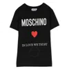 Moschino Kids In Love We Trust Printed T-shirt In Black