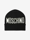 Moschino Kids Logo Beanie Hat In Black