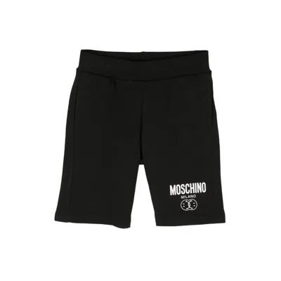 Moschino Kids Logo Bermuda Shorts In Black