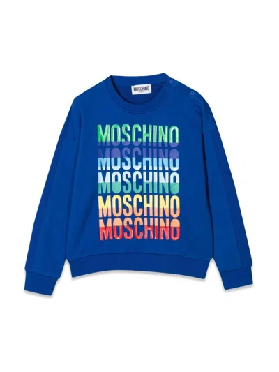 Moschino Kids Logo Mini Sweatshirt In Blue