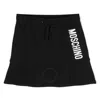 Moschino Kids Logo Printed Drawstring Skirt In Black