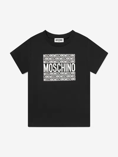 Moschino Kids Logo Print T-shirt In Black