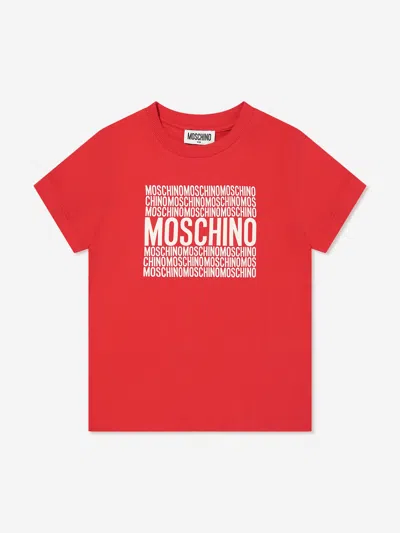 Moschino Kids Logo Print T-shirt In Red